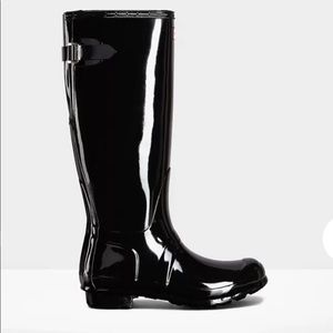 EUC Hunter Orig Tall Black Adjustable Rain Boots